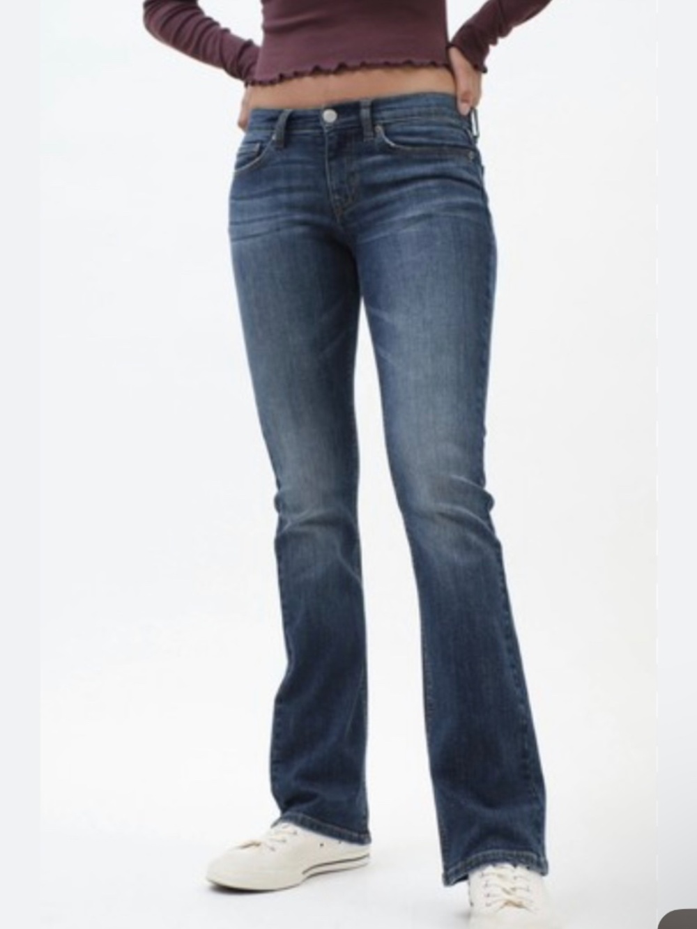 VINTAGE Y2K Aeropostale Chelsea Low Rise Bootcut Jeans Dark Wash 7/8 EUC
